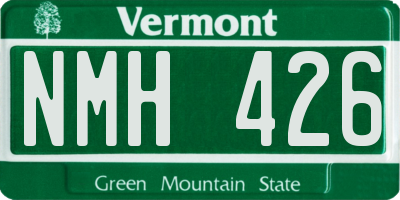 VT license plate NMH426