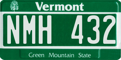 VT license plate NMH432
