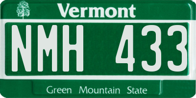 VT license plate NMH433