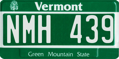 VT license plate NMH439