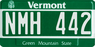 VT license plate NMH442