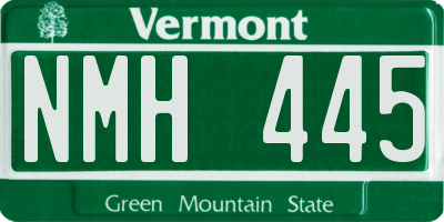 VT license plate NMH445