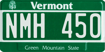 VT license plate NMH450
