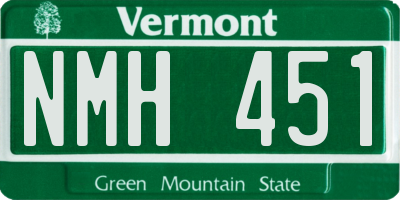 VT license plate NMH451