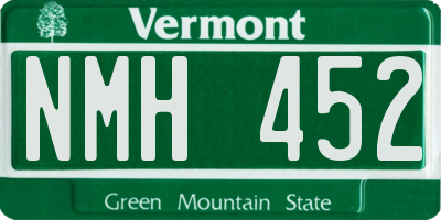 VT license plate NMH452