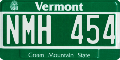 VT license plate NMH454