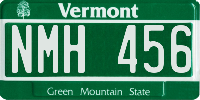 VT license plate NMH456