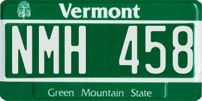VT license plate NMH458