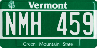 VT license plate NMH459