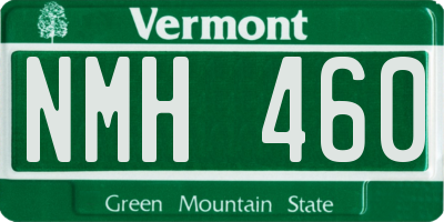 VT license plate NMH460