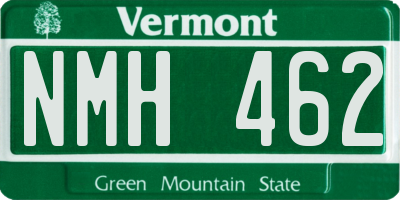 VT license plate NMH462