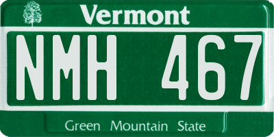 VT license plate NMH467