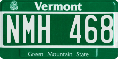 VT license plate NMH468