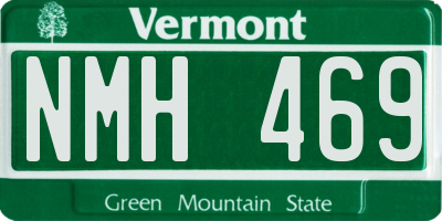 VT license plate NMH469