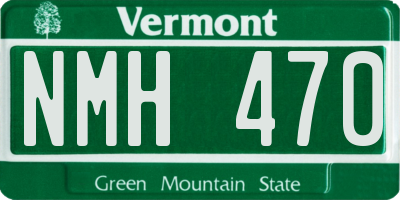 VT license plate NMH470