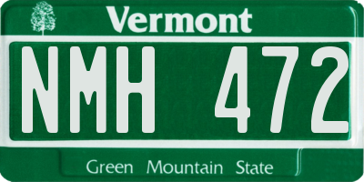 VT license plate NMH472