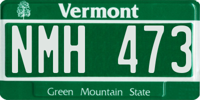 VT license plate NMH473