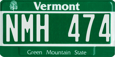 VT license plate NMH474
