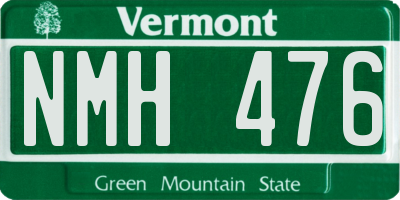 VT license plate NMH476