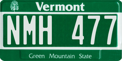 VT license plate NMH477