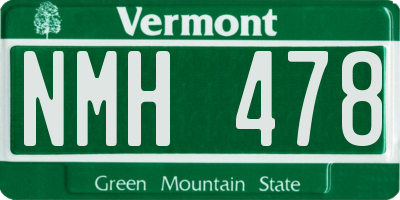VT license plate NMH478