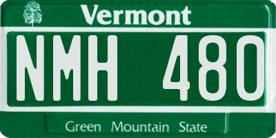 VT license plate NMH480