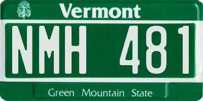 VT license plate NMH481