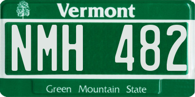 VT license plate NMH482