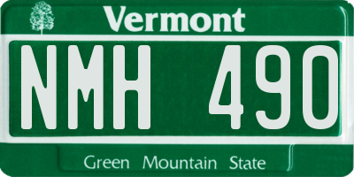 VT license plate NMH490