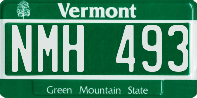 VT license plate NMH493