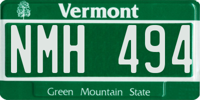 VT license plate NMH494