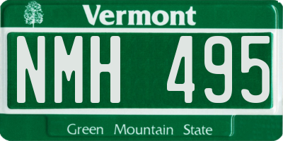 VT license plate NMH495