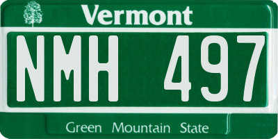 VT license plate NMH497