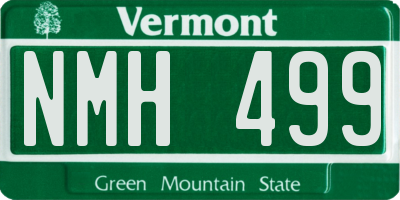 VT license plate NMH499