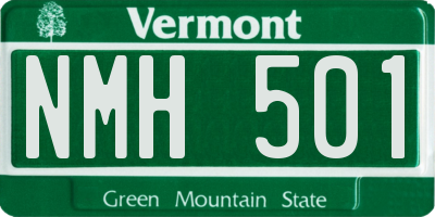 VT license plate NMH501