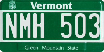 VT license plate NMH503