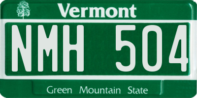 VT license plate NMH504