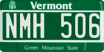 VT license plate NMH506
