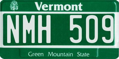 VT license plate NMH509