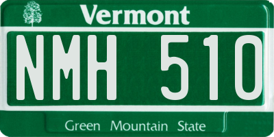 VT license plate NMH510