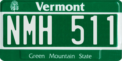 VT license plate NMH511