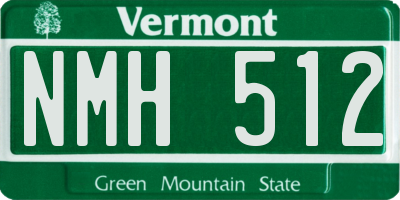 VT license plate NMH512