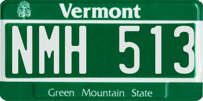 VT license plate NMH513