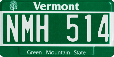 VT license plate NMH514