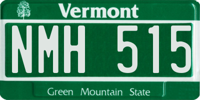 VT license plate NMH515