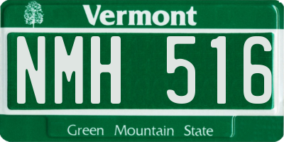 VT license plate NMH516