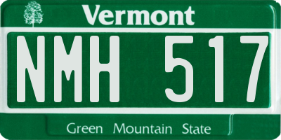 VT license plate NMH517