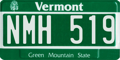VT license plate NMH519