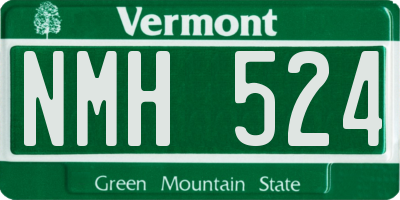 VT license plate NMH524