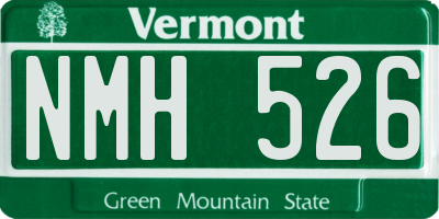 VT license plate NMH526